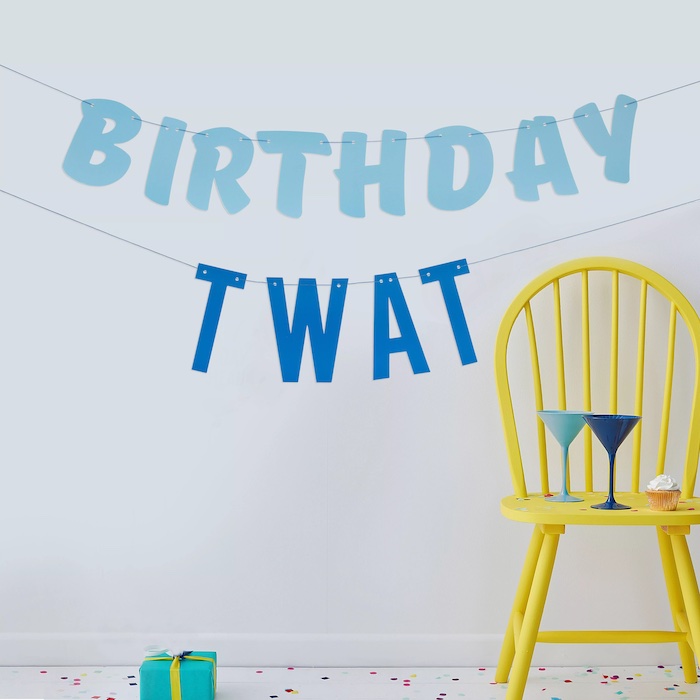 Happy Birthday Twat Guirlande - 2,5 meter