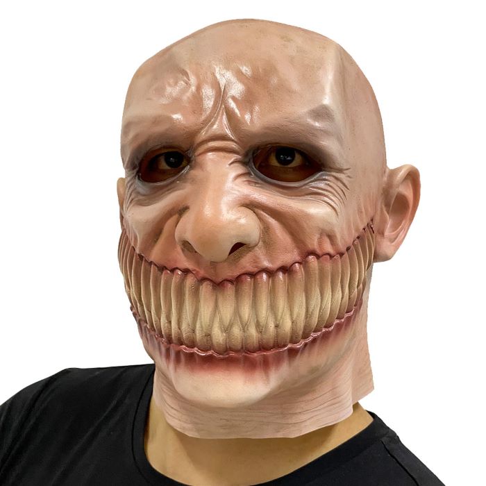Uhyggelig halloween dæmon maske med drabelige tænder