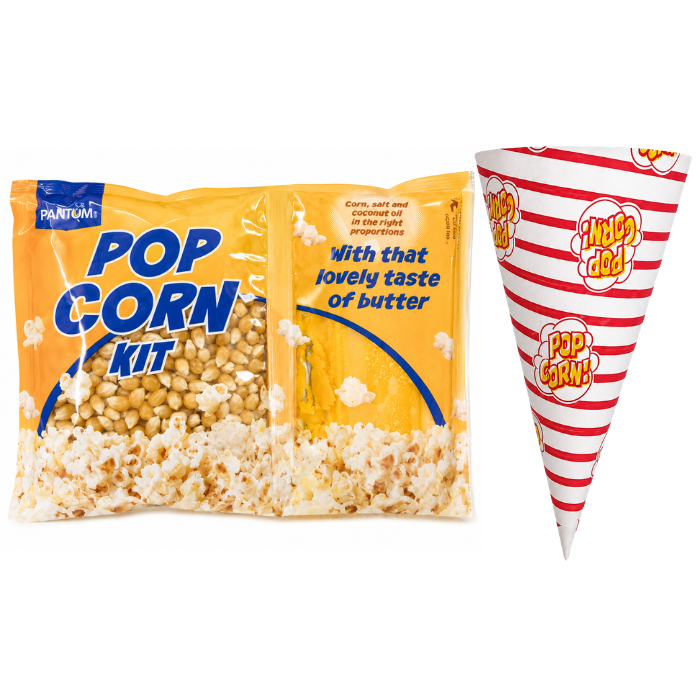 Popcorn festpakke 100x portioner alt inkl.