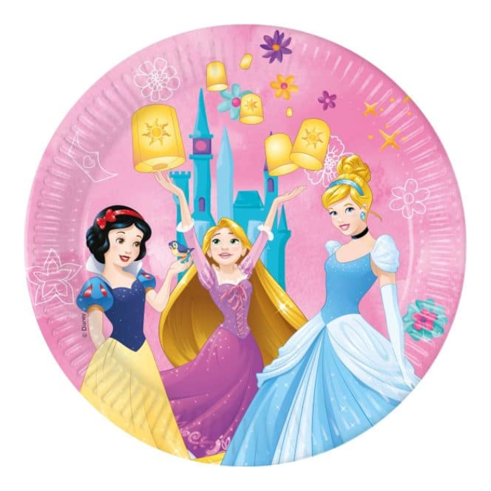 Prinsesse paptallerkner 8x - 23 cm