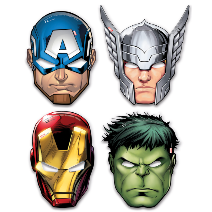Avengers ® Papmasker 6 stk - 15x22 cm