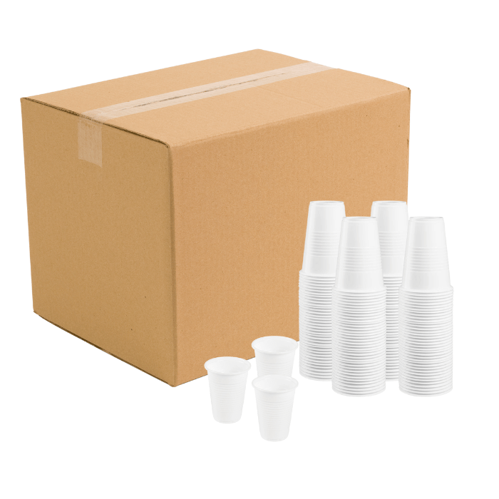 Hvid plastik krus 3000x – 0,2 liter