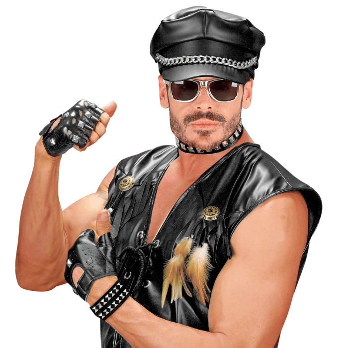 Biker sæt med nitter - 4 dele