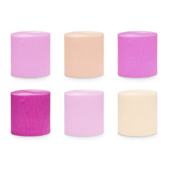 Crepe Streamer pink mix 6x - 10 meter