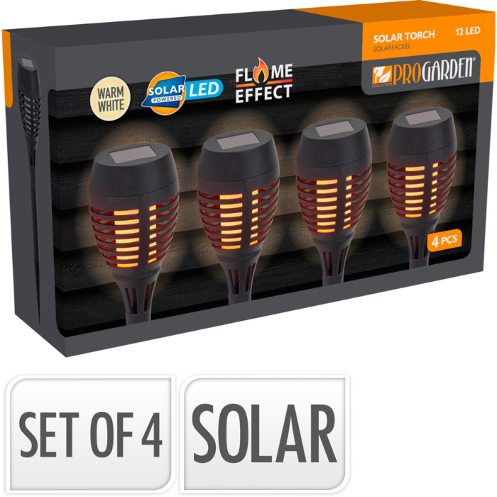 LED Solar Havefakkel 4x