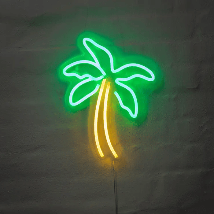 Palme neon LED skilt – 31×25 cm