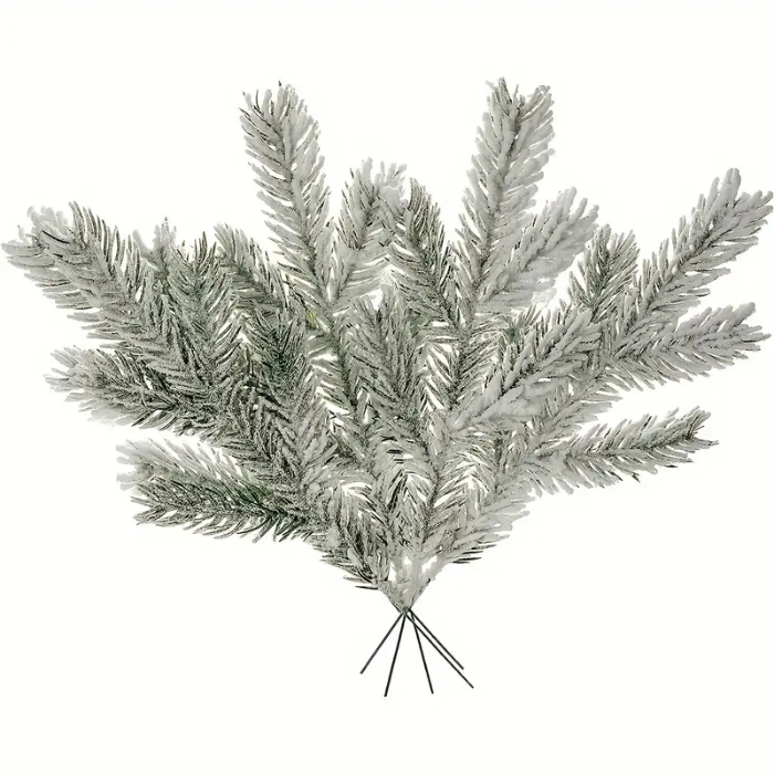 Kunstig gran med sne dekorationer 10x - 25 cm