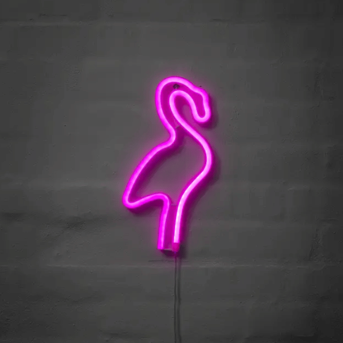 Flamingo neon LED skilt – 29×14 cm