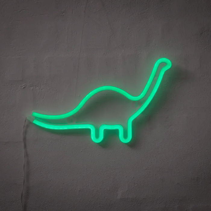Dinosaur neon LED skilt – 23×30 cm