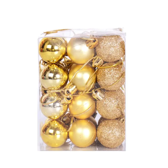 Guld julekugler 36x - 3 cm