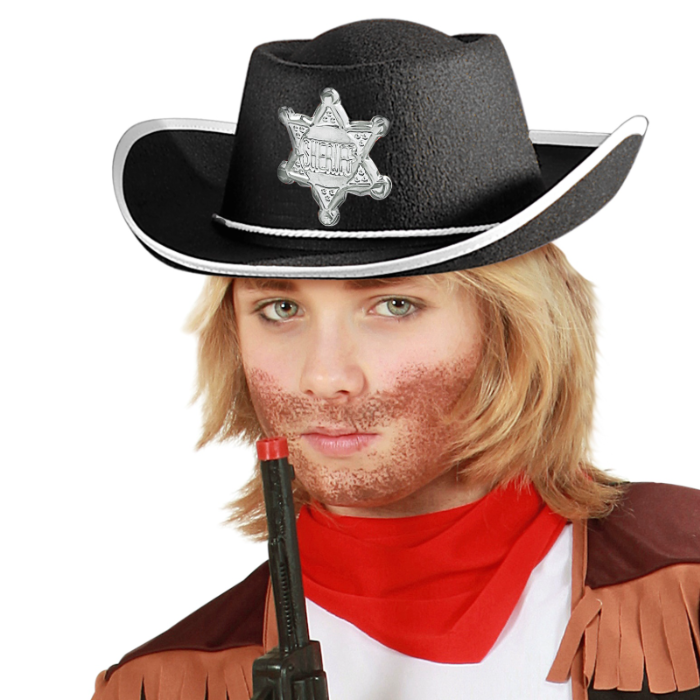 Sort cowboyhat til børn