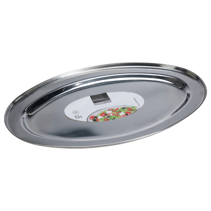 Serveringsfad rustfrit stål - 45x29 cm