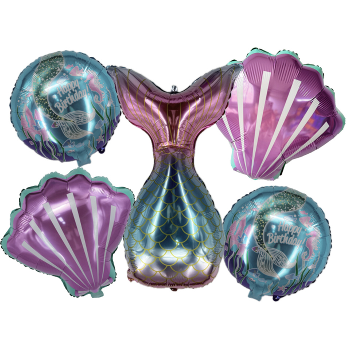 Folieballoner med havfrue tema 5x