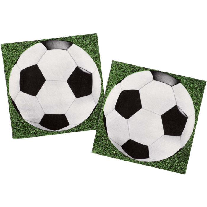 Køb Fodbold servietter 20x - 33x33 cm - Pris 25.00 kr.
