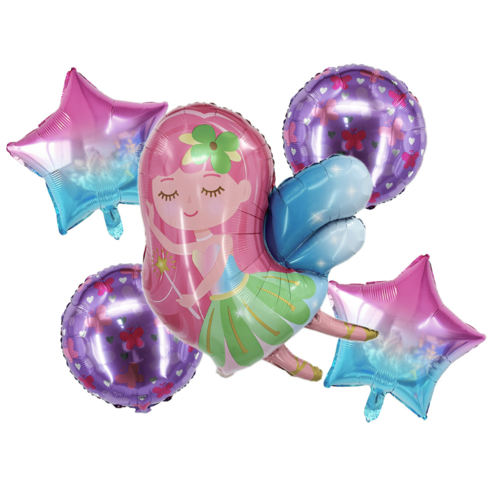 Folieballoner med fe pige tema 5x
