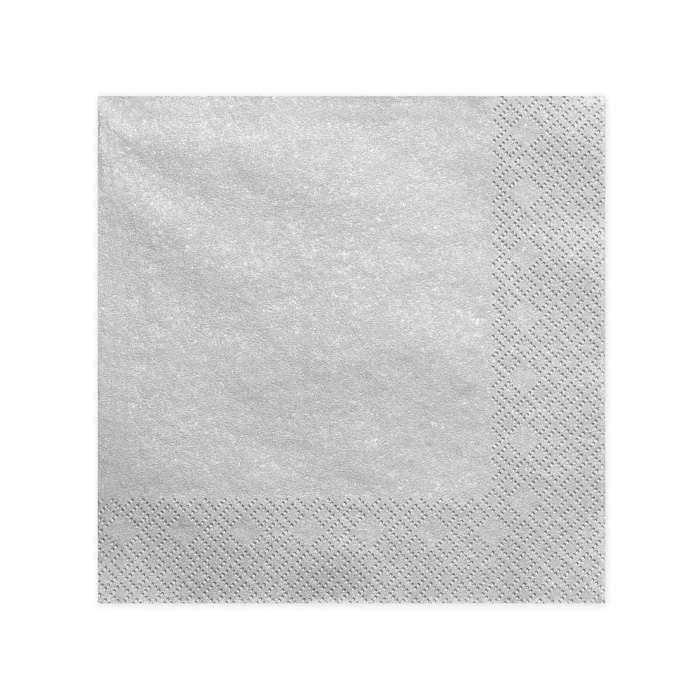 Sølv servietter 20x - 33x33 cm
