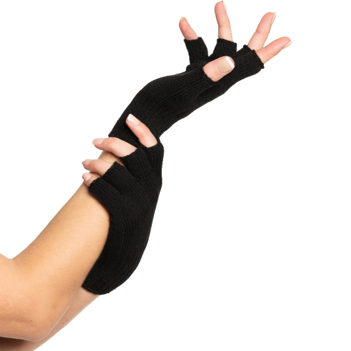 Fingerløse handsker one-size til kvinder sort