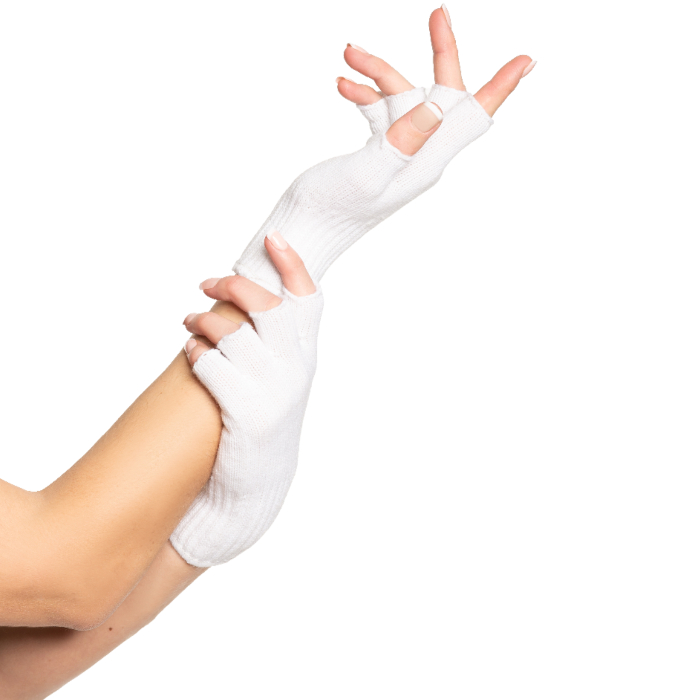Fingerløse handsker one-size til kvinder hvid