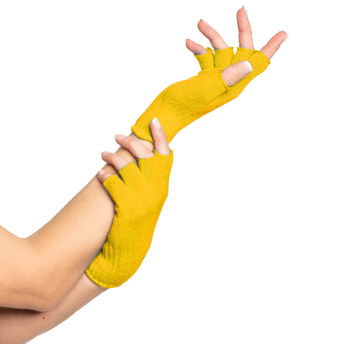 Fingerløse handsker one-size til kvinder gul
