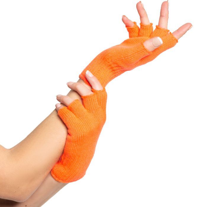 Fingerløse handsker one-size til kvinder neon orange