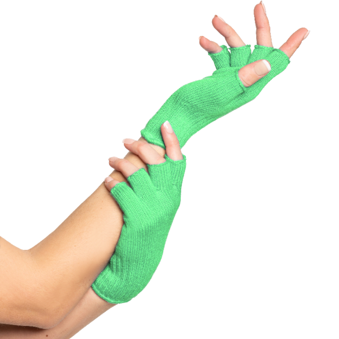 Fingerløse handsker one-size til kvinder neon grøn