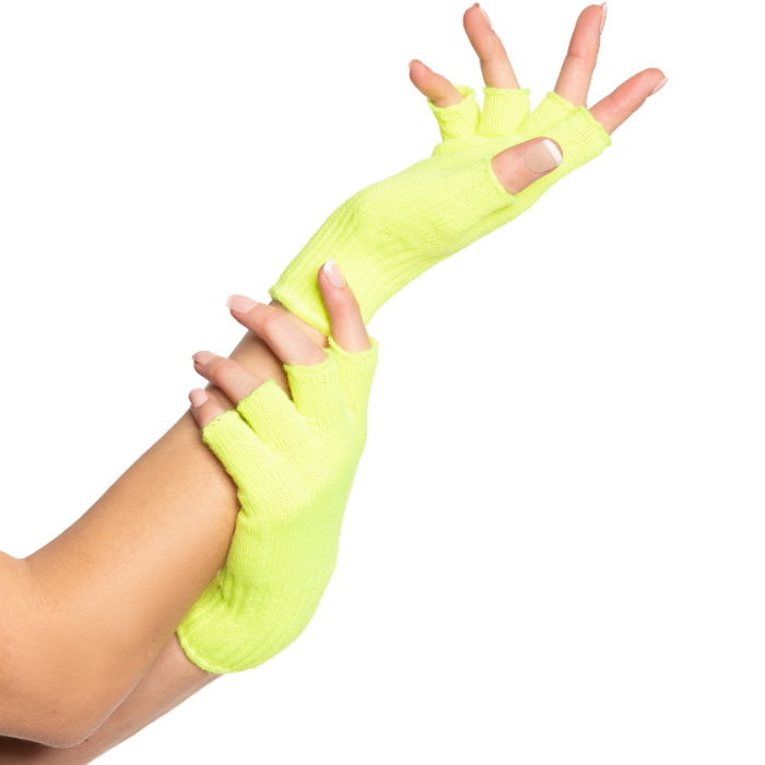 Fingerløse handsker one-size til kvinder neon gul