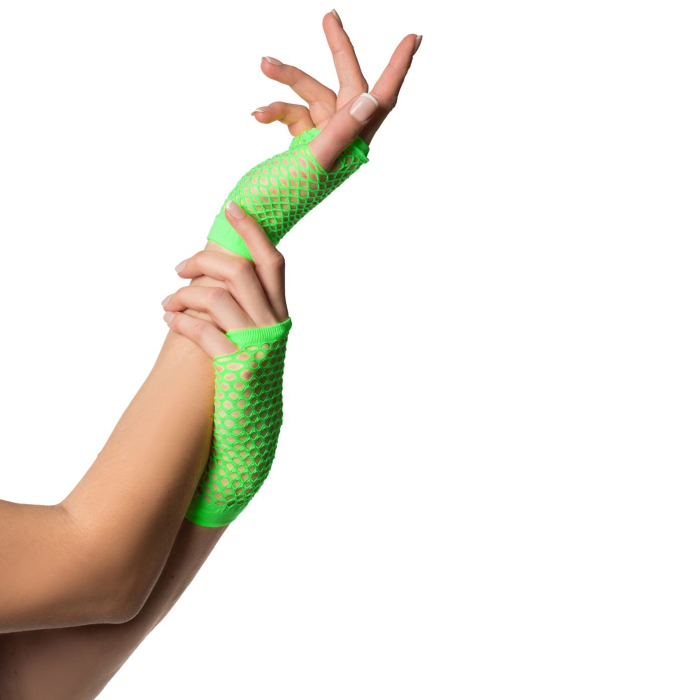 Korte fingerløse handsker one-size til kvinder neon grøn