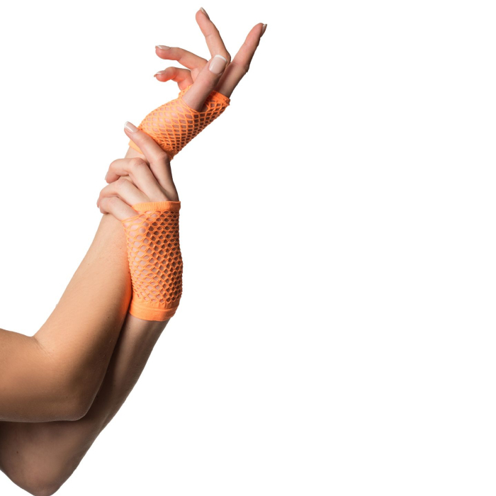 Korte fingerløse handsker one-size til kvinder neon orange