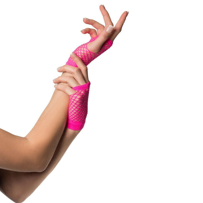 Korte fingerløse handsker one-size til kvinder neon pink
