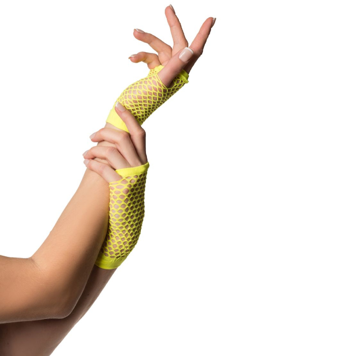 Korte fingerløse handsker one-size til kvinder neon gul
