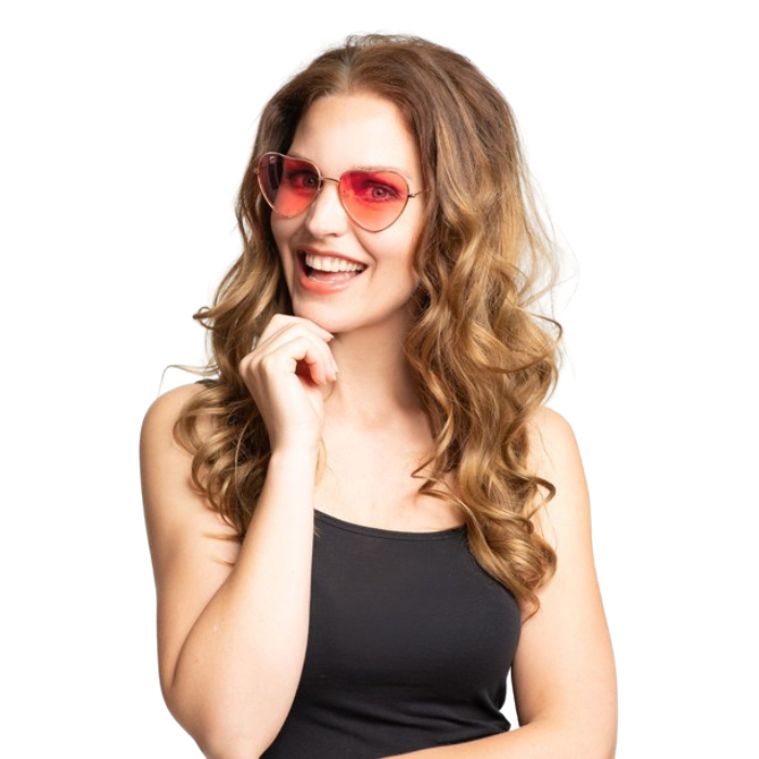 Hjerte briller one-size unisex rød