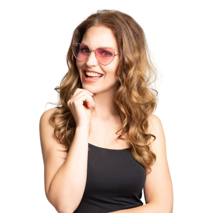 Hjerte briller one-size unisex pink