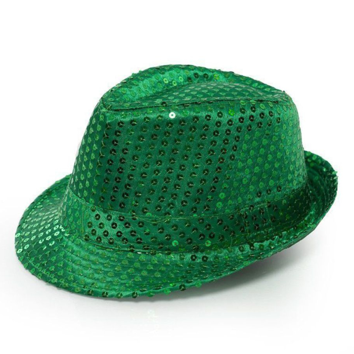 Grøn hat med glitter