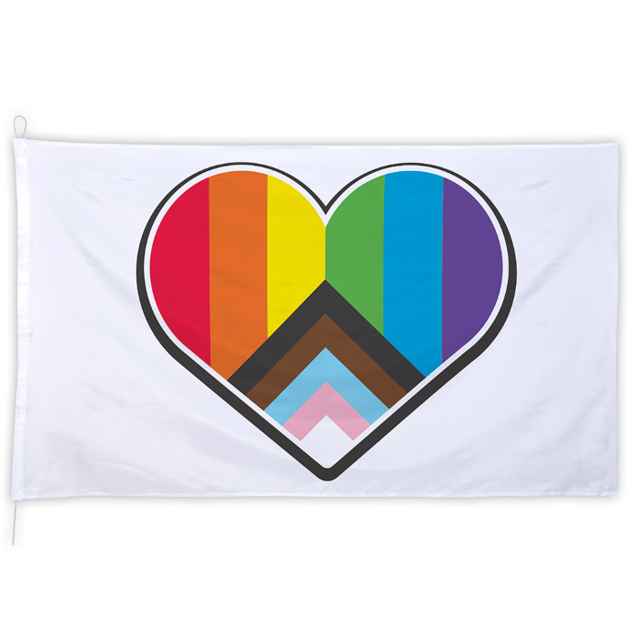 Progress pride flag med hjerte - 200x300 cm