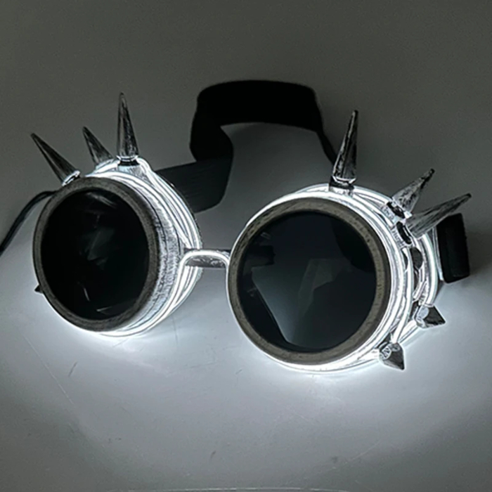 LED brille med pigge hvid