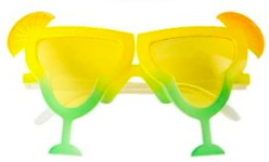Sjove Sommer Solbriller med Gul drink