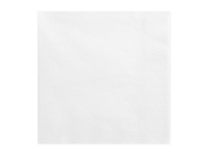 Hvide 3-Lags Servietter 20x - 33 x 33 cm