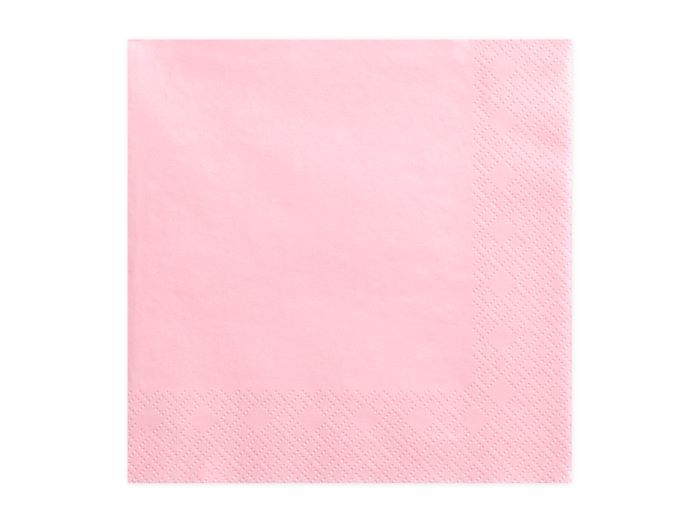 Pastel lyserøde servietter 20x - 33x33 cm