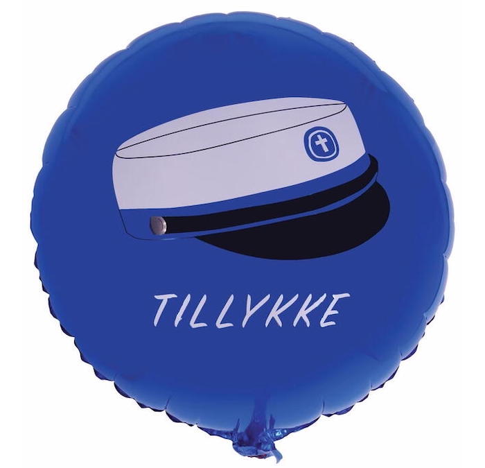 Køb Blå Hue Tillykke Folieballon - 45 cm - Pris 25.00 kr.