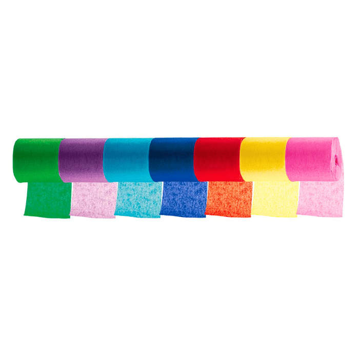 Multifarvet Crepe Streamers 20x