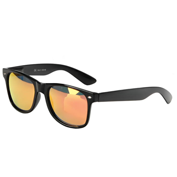 Wayfarer solbriller i sort med farvet linse