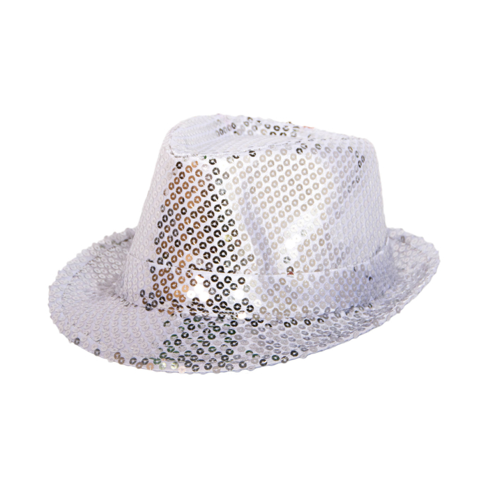 Sølv hat med glitter