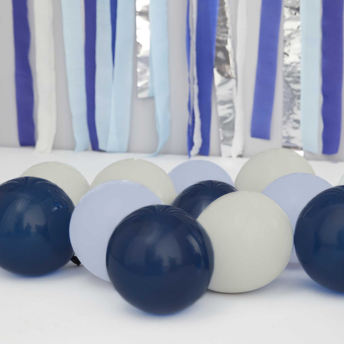 Mini Balloner i Blå Nuancer 40x - 12 cm