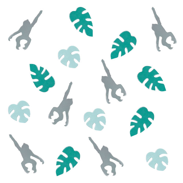 Jungle konfetti med aber og palmer - 13 g